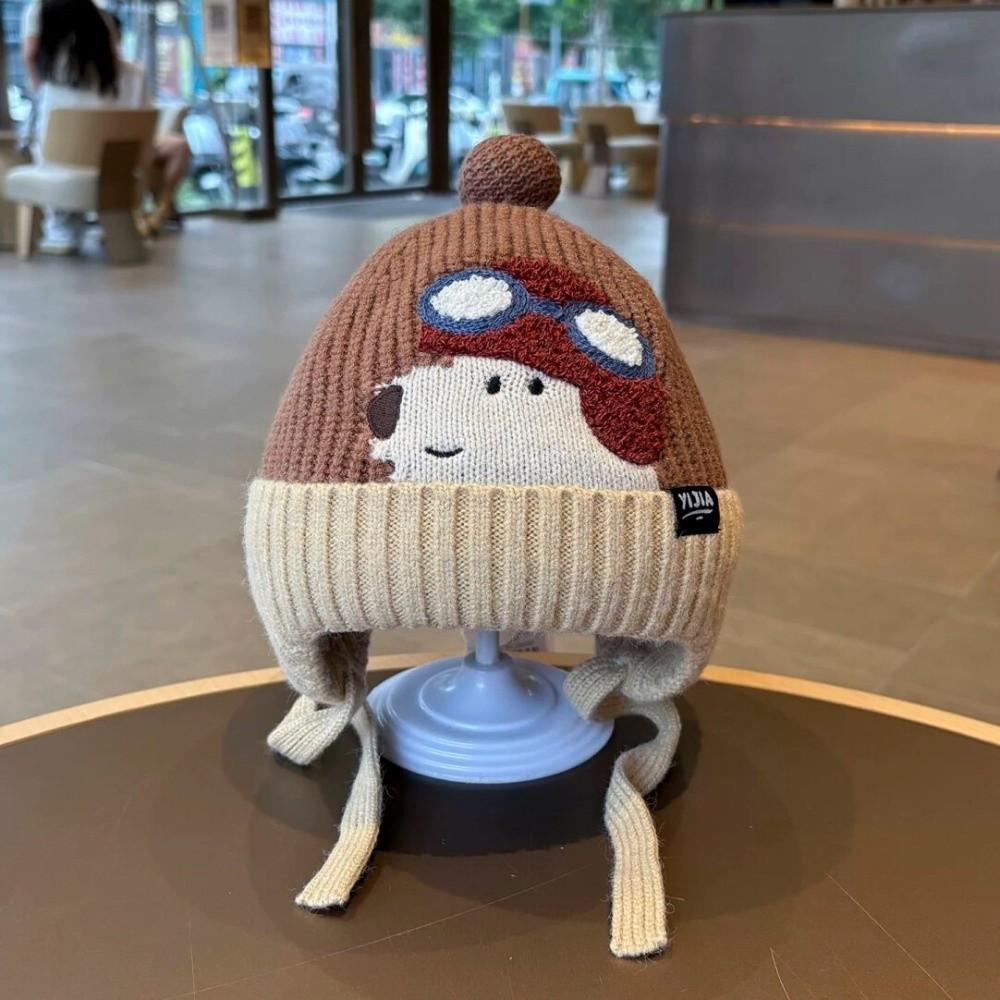 Cold Proof Children Hat Cute Cartoon Warm Knitted Hat New Ear Protection Hat  Children