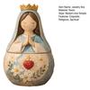 Mini Prayer Figure Jewelry Box Resin Handmade Mary Virgin Jesus Praying Christian Keepsake Box Catholic Gift for Men Women