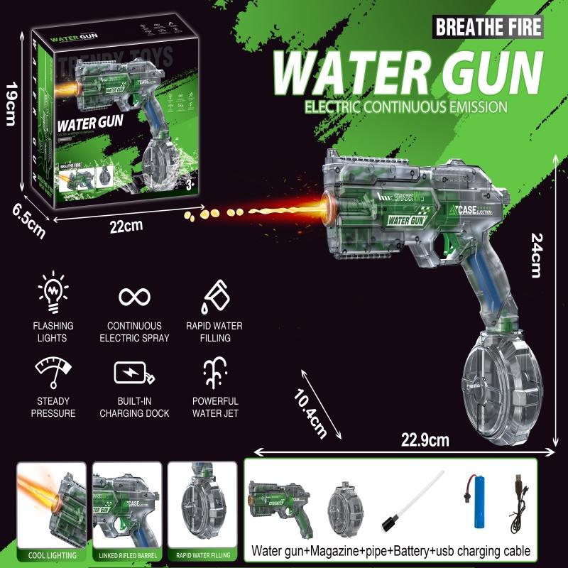 320Ml Children Electric Water Gun Toys With Cool Light Summer Outdoor Beach Pool Shooting Games Automatic Squirt Guns For Kids