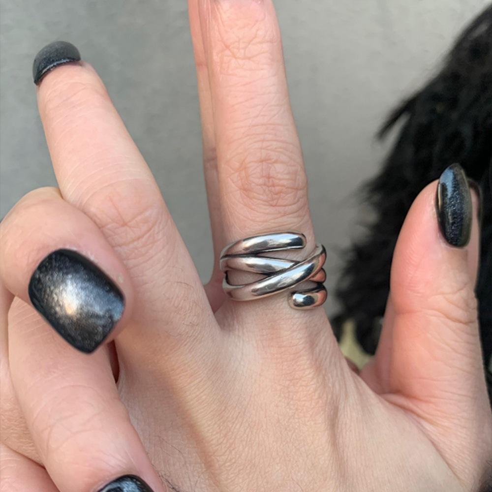 Винтажное и старое кольцо с перекрещивающимися элементами, женское кольцо, нетускнеющее кольцо на указательный палец.