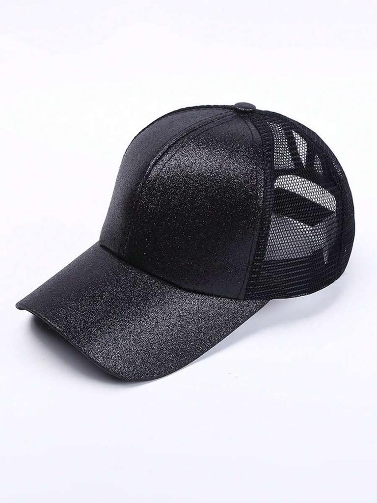 Pink Camouflage Breathable Lightweight Ponytail Baseball Cap With Mesh Back Sunshade