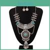 Simulation Ethnic Style Gemstone Decoration Women Necklace And Set Earring