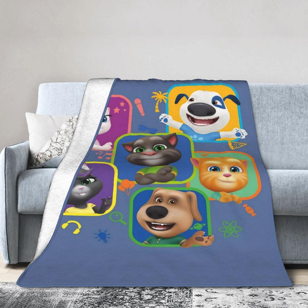 New T-Talking T-Tom And F-Friends Blanket Lightweight Thin Fleece Cozy Throw Blankets Machine Washable