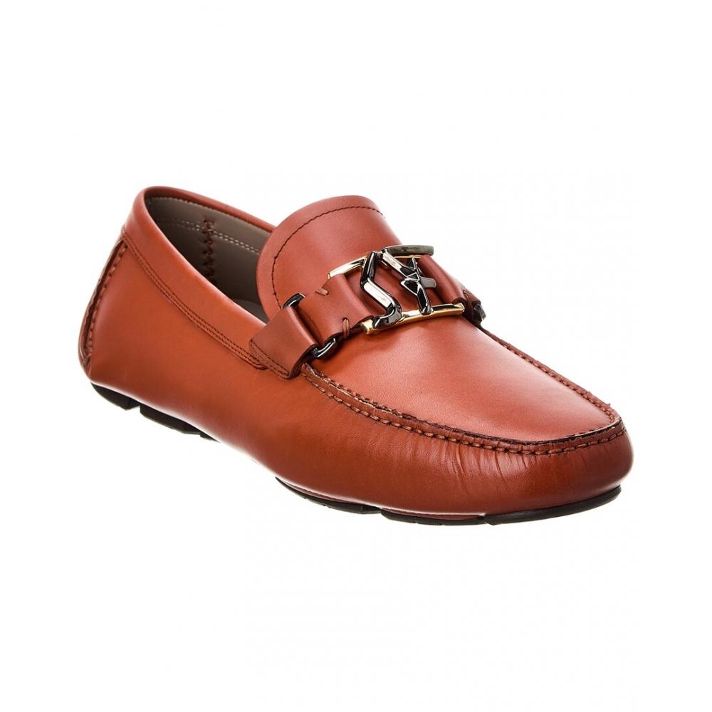 

Salvatore Ferragamo Ferragamo Peter Leather Driver Brown US 5/Extra Wide