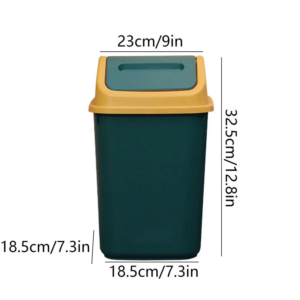 EcoStep 10L Flip-Top Waste Bin, Green, 1pc