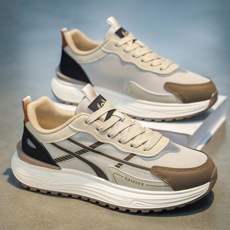 Men's Shoes Trendy Brand High-end Versatile Running Anti Slip Sports Leisure Thick Sole Height Increasing Black Dad Men