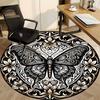 1pc Butterfly Ornament Carpet, Round Non Slip Durable Large Size Office Carpet, Suitable for Office