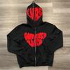 2025 Trendiger Amerikanischer Street-Style Unisex Reißverschluss Hoodie mit Englischem Aufdruck