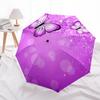 Purple Butterfly Auto Open Close Umbrella - Portable Folding Design with Iron Frame - Gift for Fans, Travelers, Daily Use1121148a