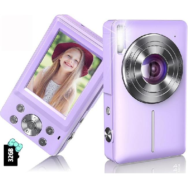 Digital Camera 1080P 44MP Digital Cameras, Digital Point and Shoot Camera for Kids with 16X Zoom, Anti-Shake, Compact Small Travel Camera for