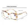 Large Square Transparent Anti Blue Light Reading Glasses Women Fashion Print Presbyopia Glasses with Plus Diopters