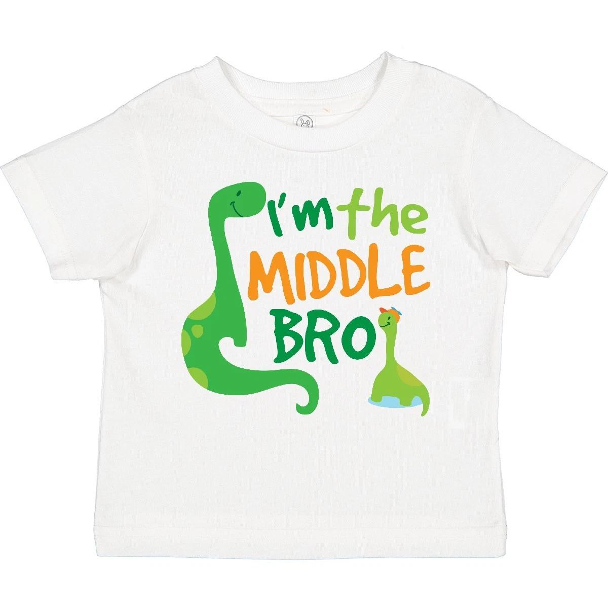 Inktastic Middle Brother Boy Dinosaur Announcet Toddler T-Shirt Boys Childs 100