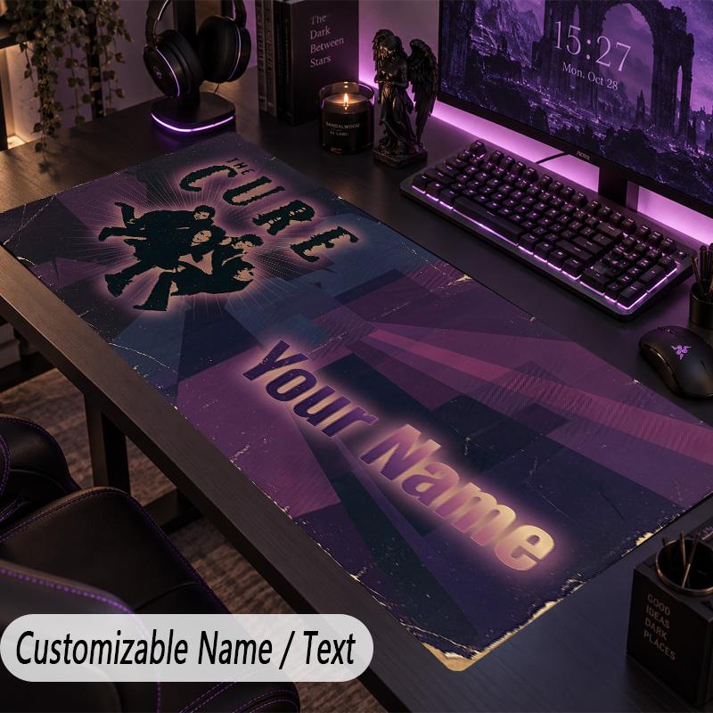 Large Mouse PadThe Cure Custom Name Text Personalized Desk Mat Non Slip Gaming Pad