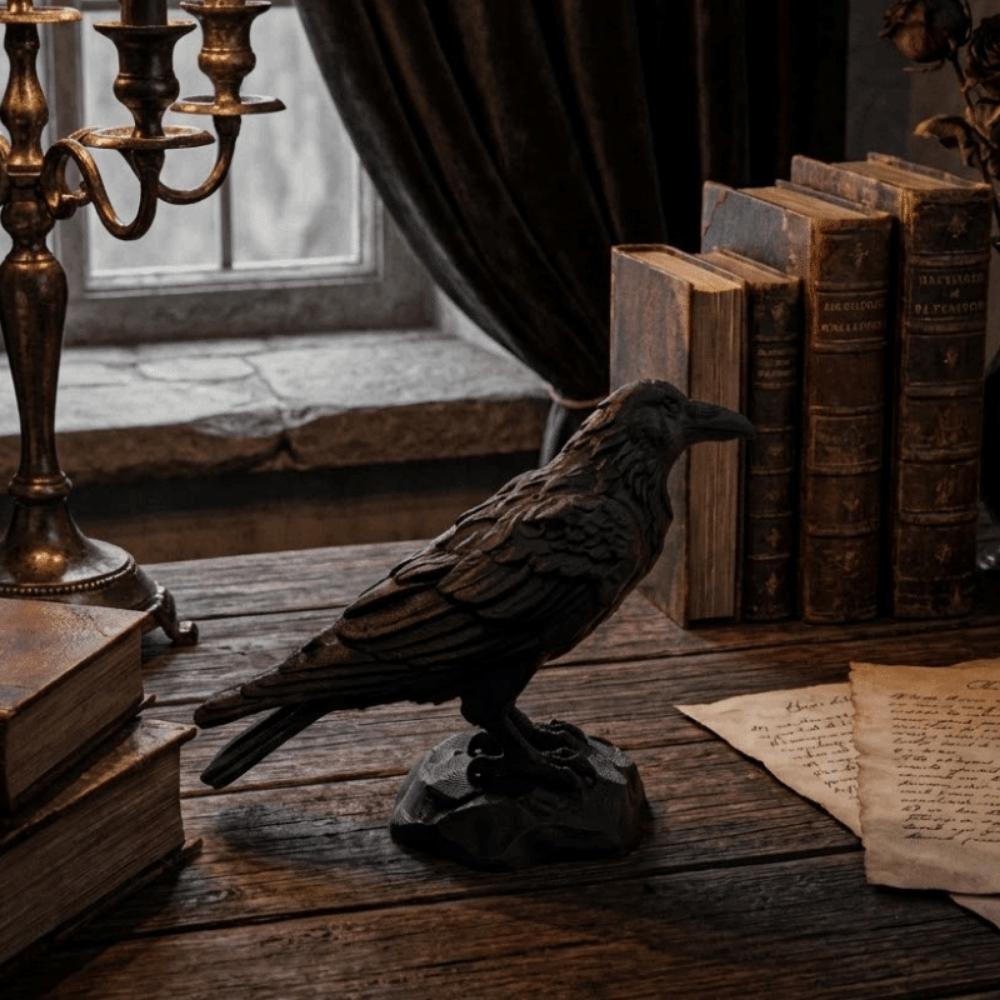Raven Prop Crow Statue Crafts Gothic Style Bird Ornaments Craft Simulation Crow Model Balcony
