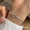 Su Chuang S925 Sterling Silver Crushed Heart Bracelet - Women's Niche Design, Light Luxury, Retro Layered Wear.