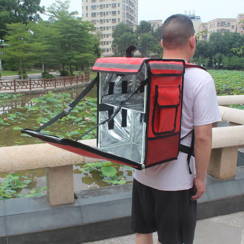 Zaino termico da asporto per pizza, grande capacità 42L/62L, borsa a spalla doppia portatile per esterni