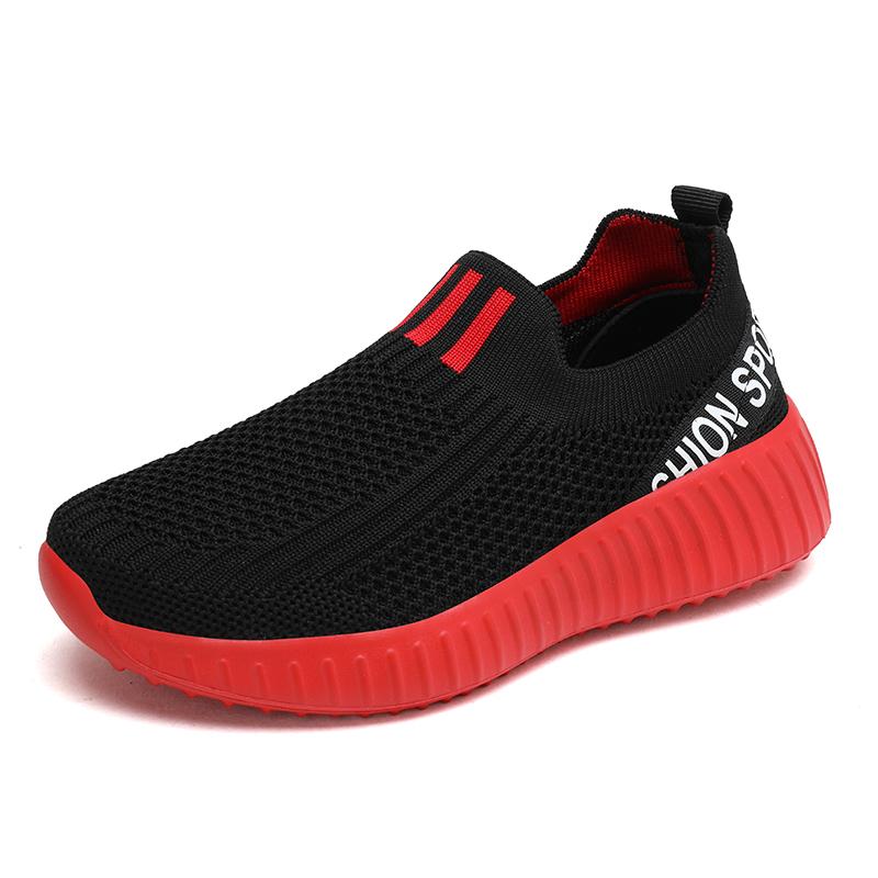 

Обувь для мальчиков. Летняя сетчатая обувь. Детские большие полые дышащие кроссовки с дезодорантом. 39 чёрный/красный