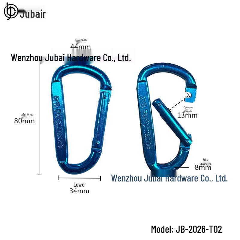 D-shaped Galvanized Carabiner Hook with Quick Link for Bags and Webbing