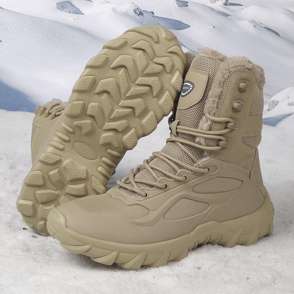

Men s Plus Size High-Top Military Combat Boots with Insulated Lining for Hiking and Snow Adventures 46