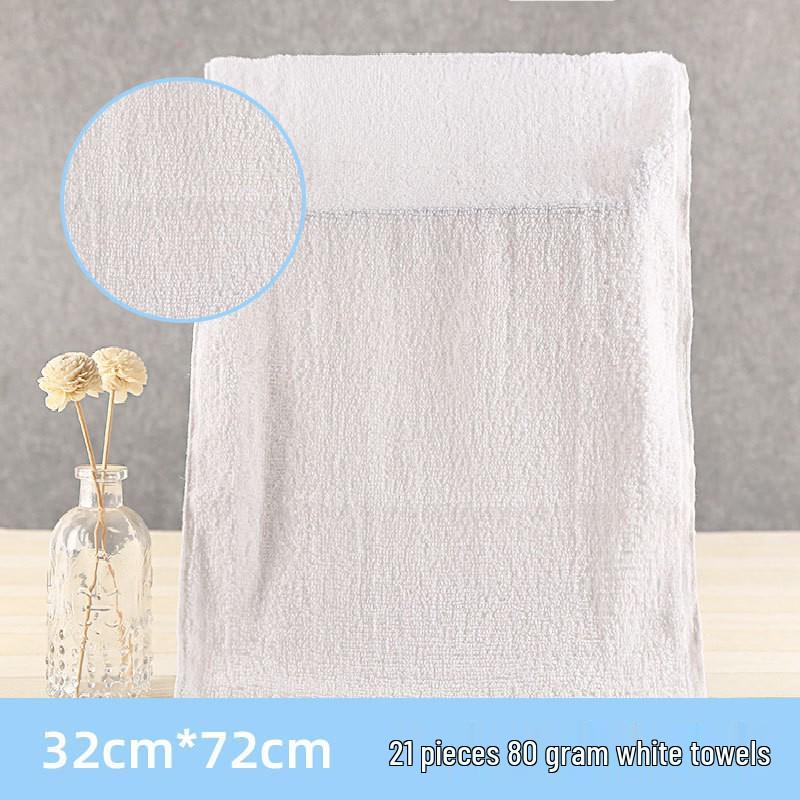 White Pure Cotton Hotel Towel: Soft, Absorbent, Durable, Embroidery-Friendly for Spa & Salon Use