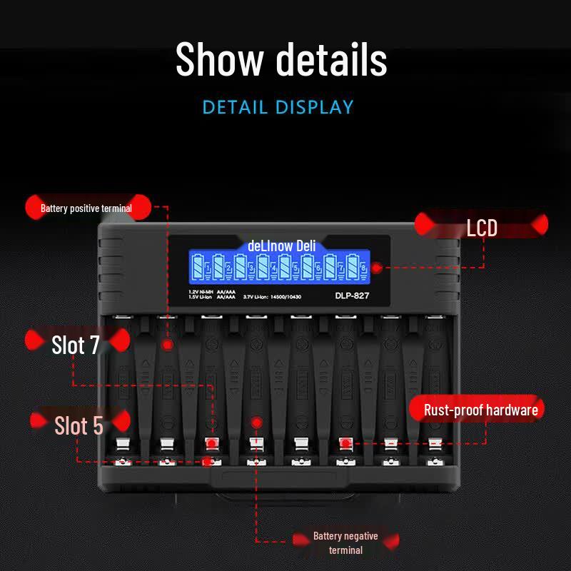 Delipow AA/AAA Lithium Rechargeable Batteries & Chargers CN Plug (adapter Included)