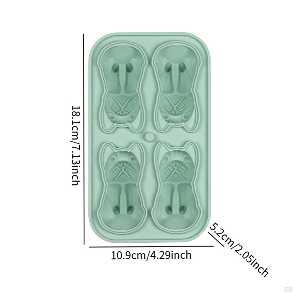 Silicone Chilled Cube Tray DIY Funny 3D Pet Shaped for Lemonade Coffee Drink Blue