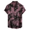 Men's Short Sleeved Shirt, Daily Fashion Printed Button Top, Chest Pocket Cardigan