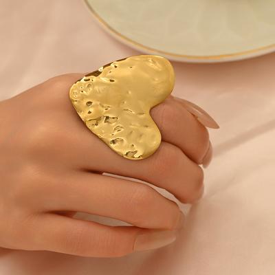 Hot-selling Women's Rings, Niche Concave-convex Pleated Design, Love Open Ring, Versatile and Advanced Sense