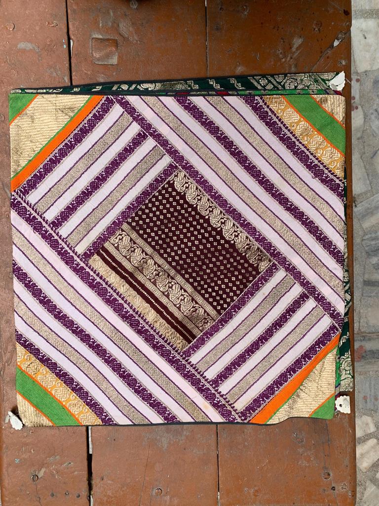 Hand Embroidered Cotton Pillow Cover: Boho Decorative Cushion 40