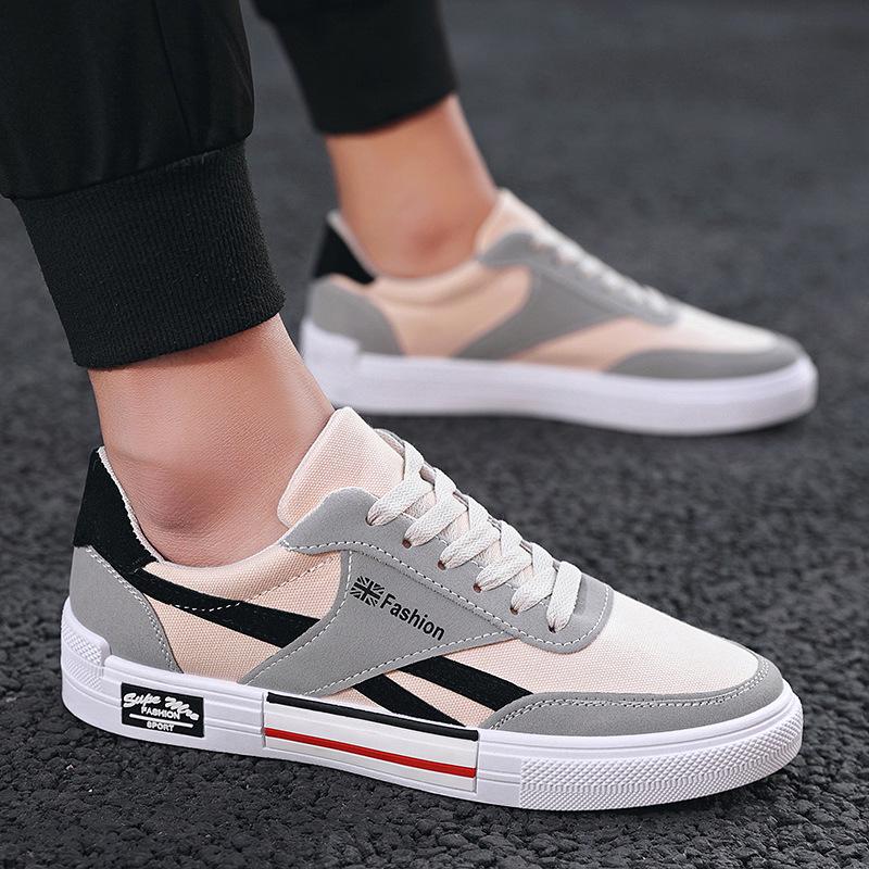 2023 Trendy Korean Style Men's Canvas Shoes - Black & White Versatile Warm Casual Sneakers