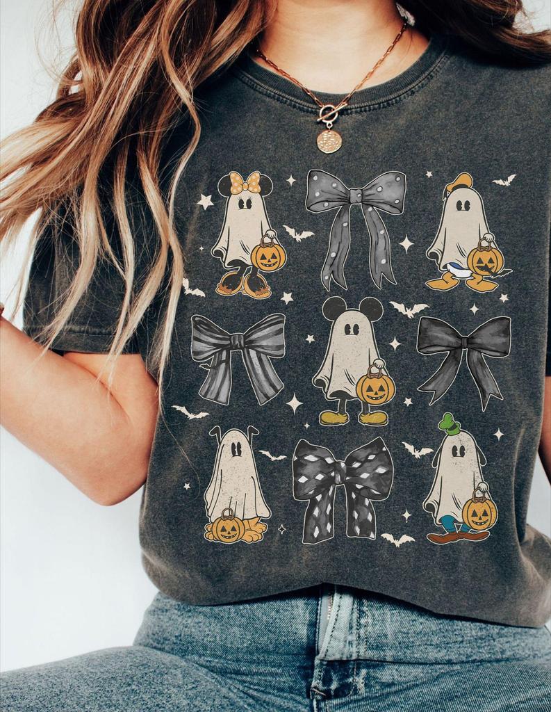 The Latest Hotselling Tshirt Shortsleeved Retro Halloween Mickey Ghost Loose Breathable Tshirt Womens Clothing