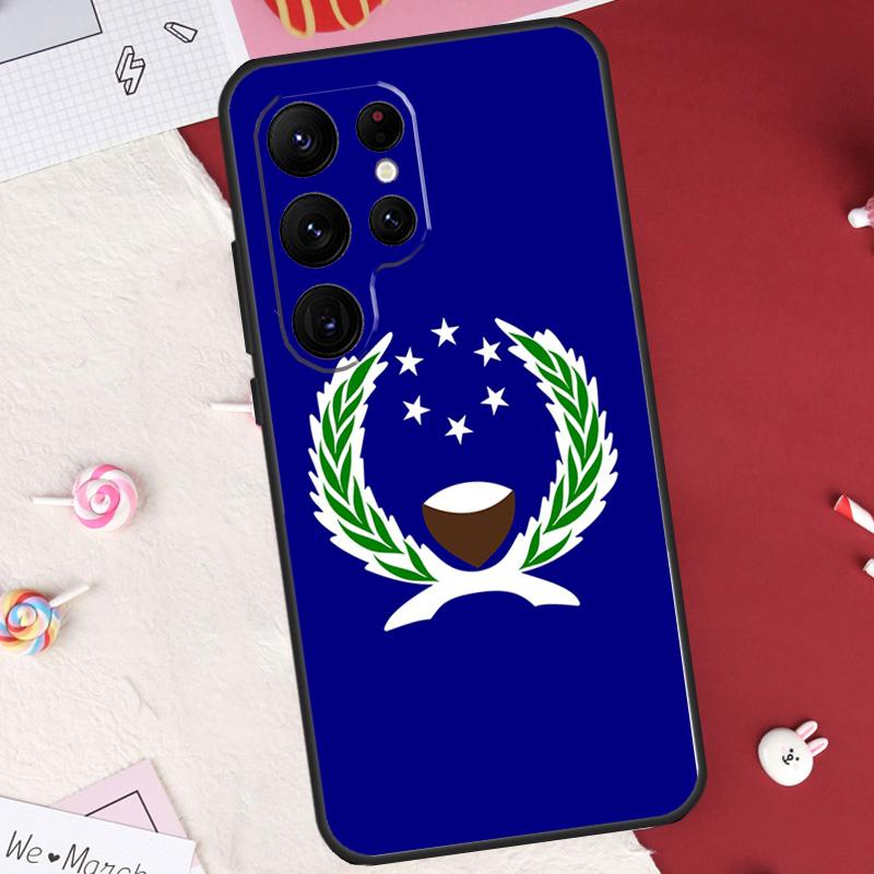 Pohnpei Ponape Flag Case For Samsung Galaxy S26 Ultra S23 S22 S21 S20 S24 S25 Ultra S10 Plus S25 FE Cover Shell