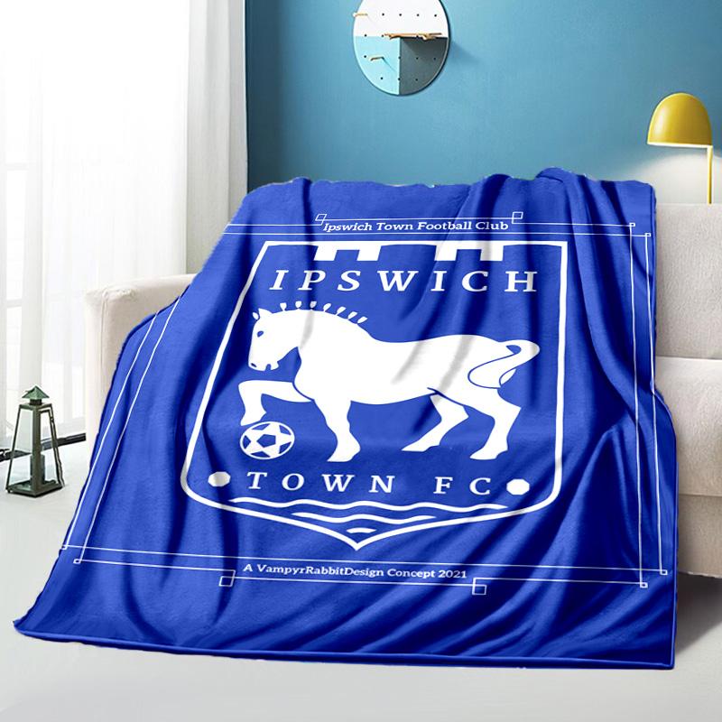 Town Football Club Crest Printed Throws Blanket Soft Flannel Blankets for Couch Bed Gifts for Men Women Picnic blanket Christmas gifts