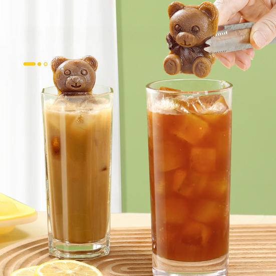 Formička na ledové kostky ve tvaru medvídka, silikonový výrobník ledových kostek, roztomilá DIY forma na bonbony a čokoládu, na whisky, bourbon, vtipné dárky s medvědem pro muže a ženy