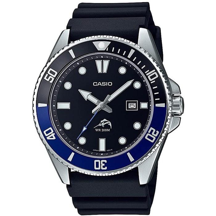 Casio MDV-106B-1A1V Diver Watch, Black x Blue Bezel, Men s