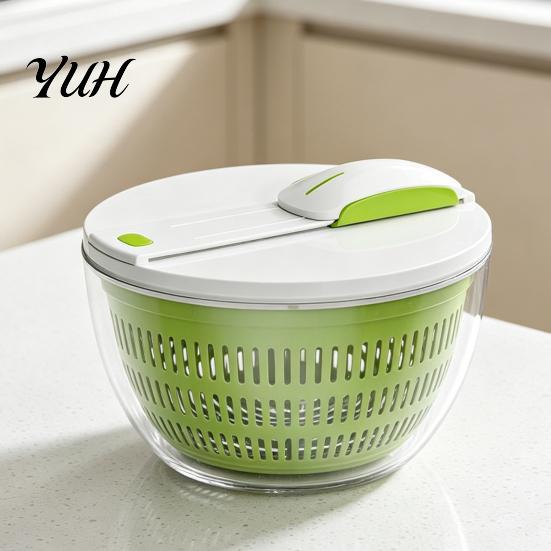 Kitchen Gadget for Lettuce Vegetable Salad Spinner, Detachable Bowl And Mesh Basket Design, Manual Spinner Vegetables Hand-Centrifugal Dehydration