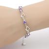 925 Sterling Silver Light Luxury Fashion Love Purple Zircon Bracelet Birthday Anniversary Party Gift