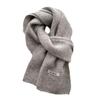 Korean Style Solid Color Wool Knitted Scarf for Women Autumn and Winter New Versatile Student Couple Warm Small Scarf