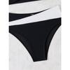 Women's Neon Pink Black Color Block Twist Front Bikini Set High Waist Two Piece Swimsuit