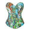 Fornitura Corsetto in Denim con Stecche a Spina di Pesce con Motivo Graffiti Dipinto Forma a Palazzo Stile Europeo e Americano per Donne