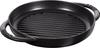 Pure Grill Round Black 22cm Grill & Frying Pan, Double-Handled, Cast Iron, Enamel, Induction Compatible [Official Japanese Product] 40511-520