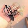 Metal Gold And Black Color Hair Clip Tassel Fixing Artifact Twist Clip Word Clip Light Luxury Horizontal Clip Hair Accessories