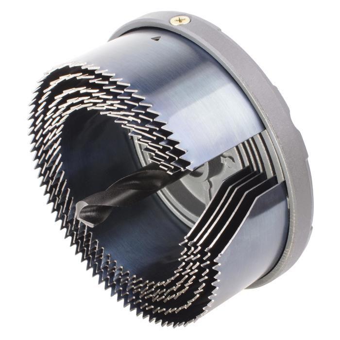 Scie Cloche Multi-Lames - wolfcraft - Diamètre 68-100 mm - Profondeur de Coupe 33 mm - Foret Centreur 10 mm