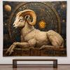 Bronze Angel Statue with Wings and Wheat Wall Art 2D Printing Cloth Spiritual Decor Mythical Figure Home Gallery Tapestry