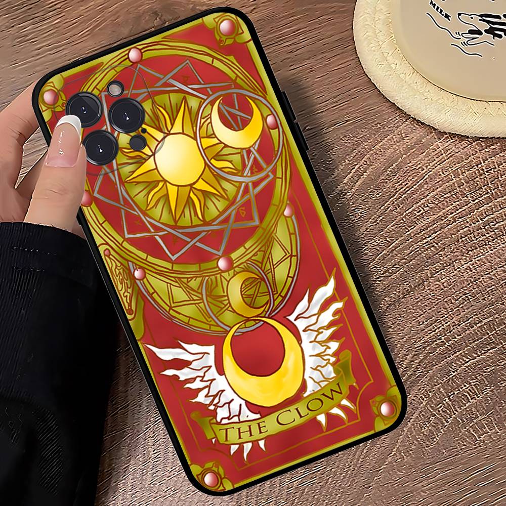 Anime C-CardcaptorS S-Sakura Phone Case For Iphone 17 16 15 14 13 12 11 Pro Max Plus Black Shell Cover Case