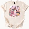 Cute Halloween Ghost Witch Hat Pink Pumpkin Candy Cauldron Fall Leaves Kawaii Graphic T Shirt Spooky Season Halloween Shirt