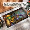 Witchcraft Theme Crystal Velvet Rug Personalized Custom Name Text Soft Floor Mat Home Decor