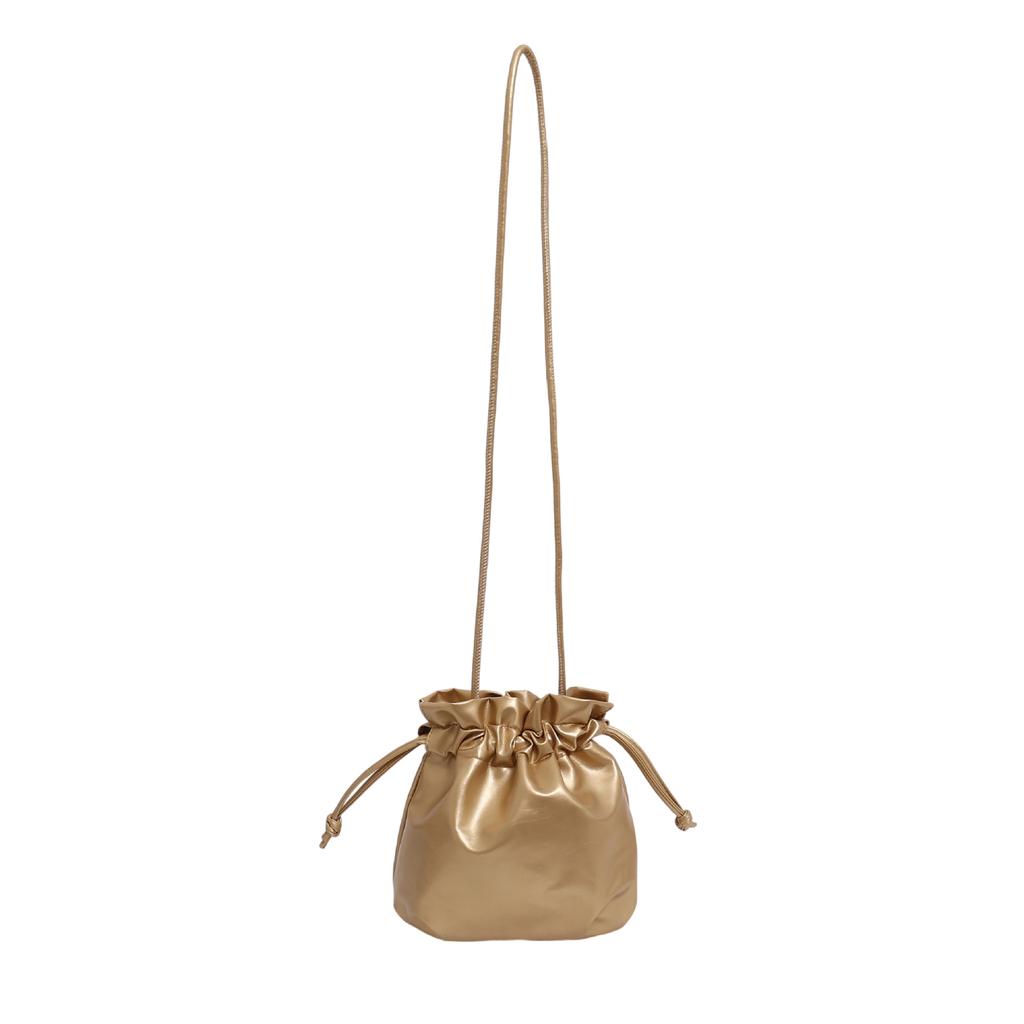 Soft Texture Leather Drawstring Light Luxury Cosmetic Bag Portable Large Capacity High Value Girl Ins Style