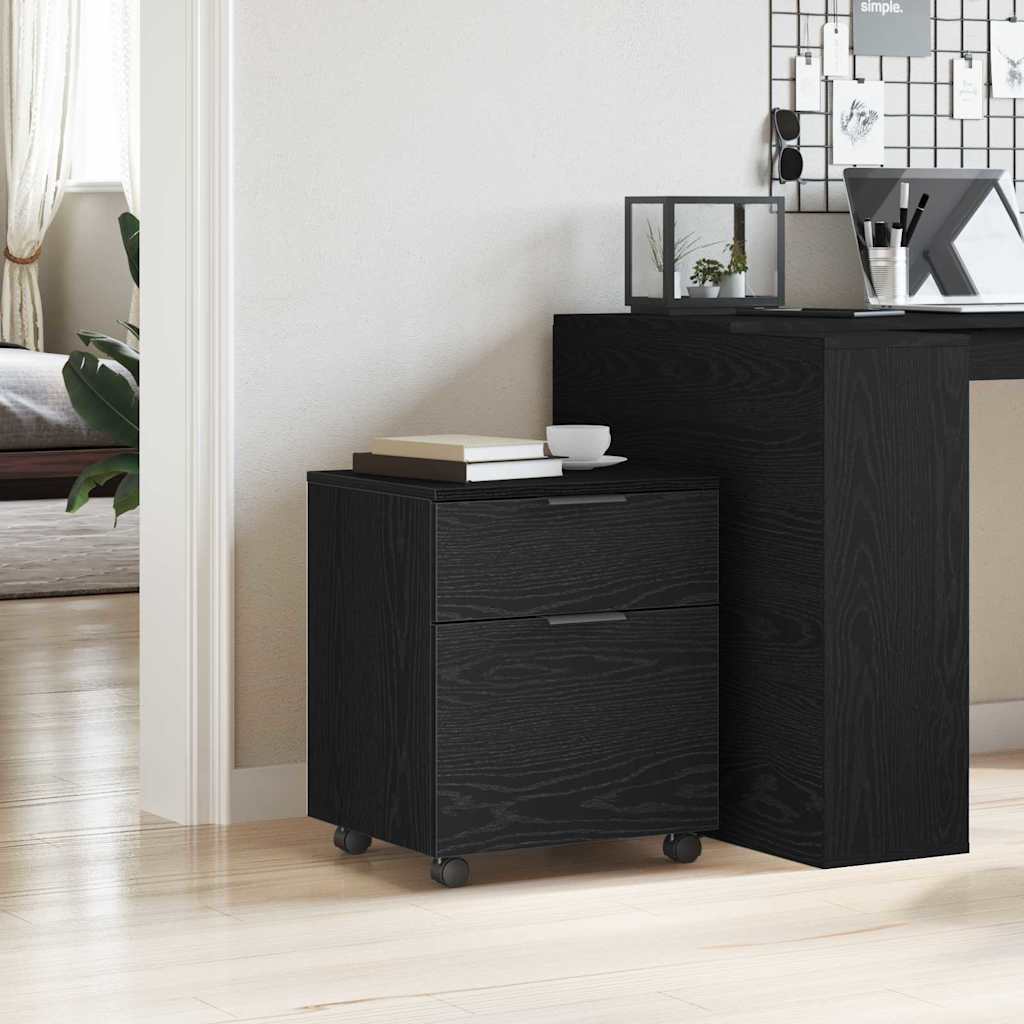 Filing Cabinet Black Oak Look 45 x 38 x 54 cm Engineered Wood