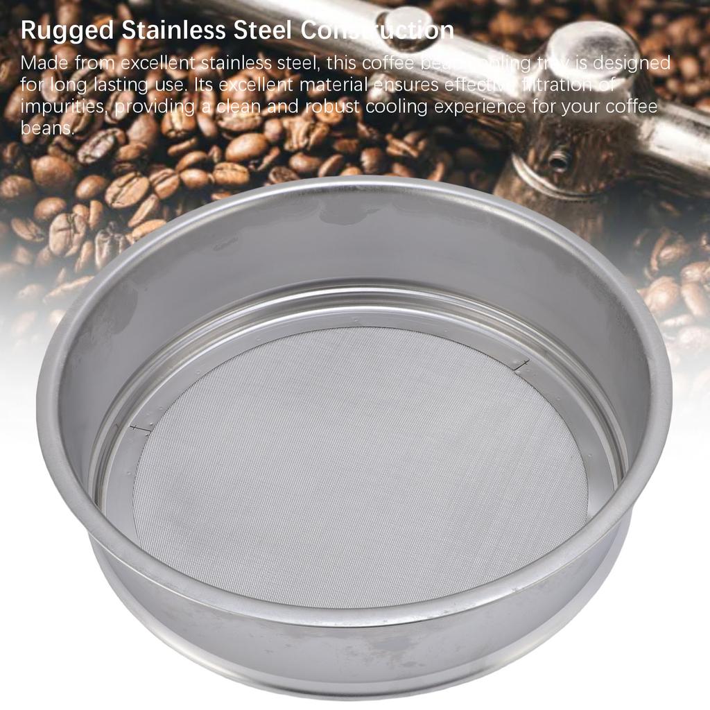 Kaffeebohnenkühler Filter Edelstahl 60 Maschen Multifunktionale Bohnenkühlwanne Filtersieb